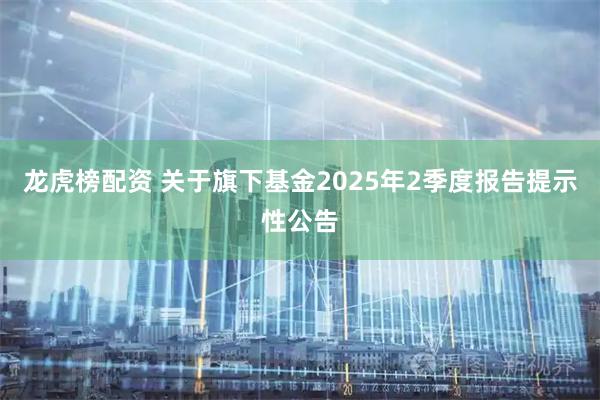 龙虎榜配资 关于旗下基金2025年2季度报告提示性公告